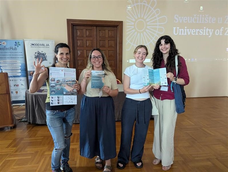 Ciara Taylor and Ffion Mitchell (centre) at EMSEA conference as part of HYYM project.