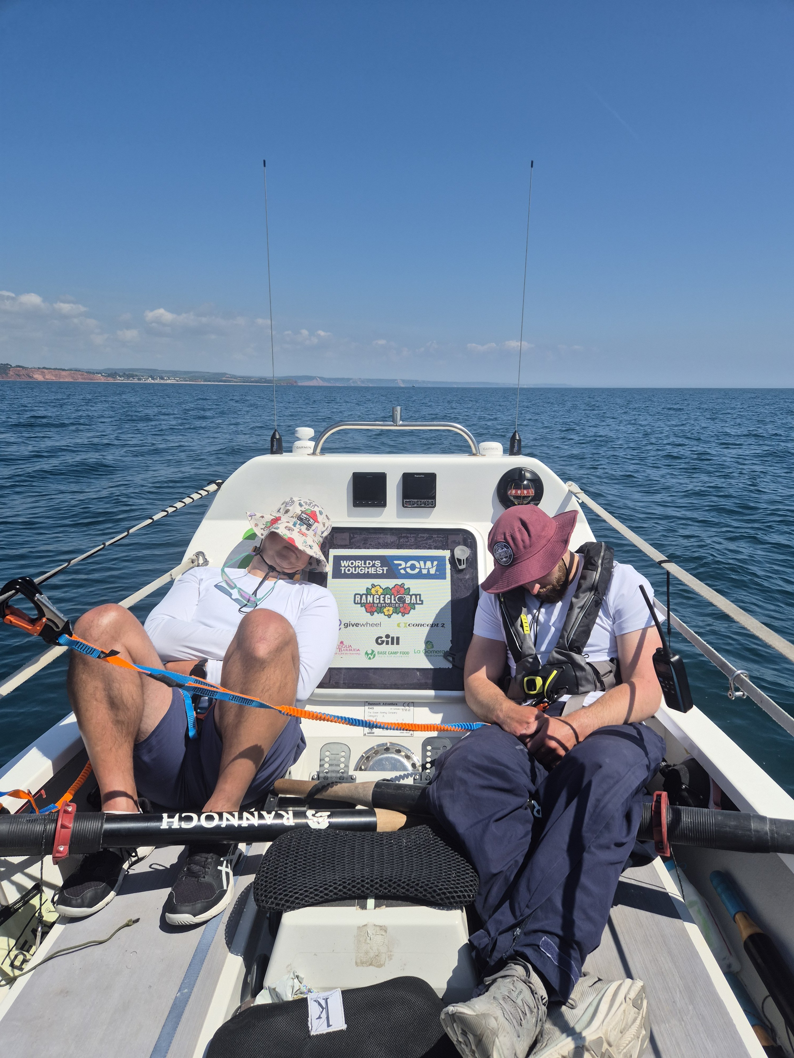 Grant and Rhys having a snooze while Tim and Tom were on shift on a training row.