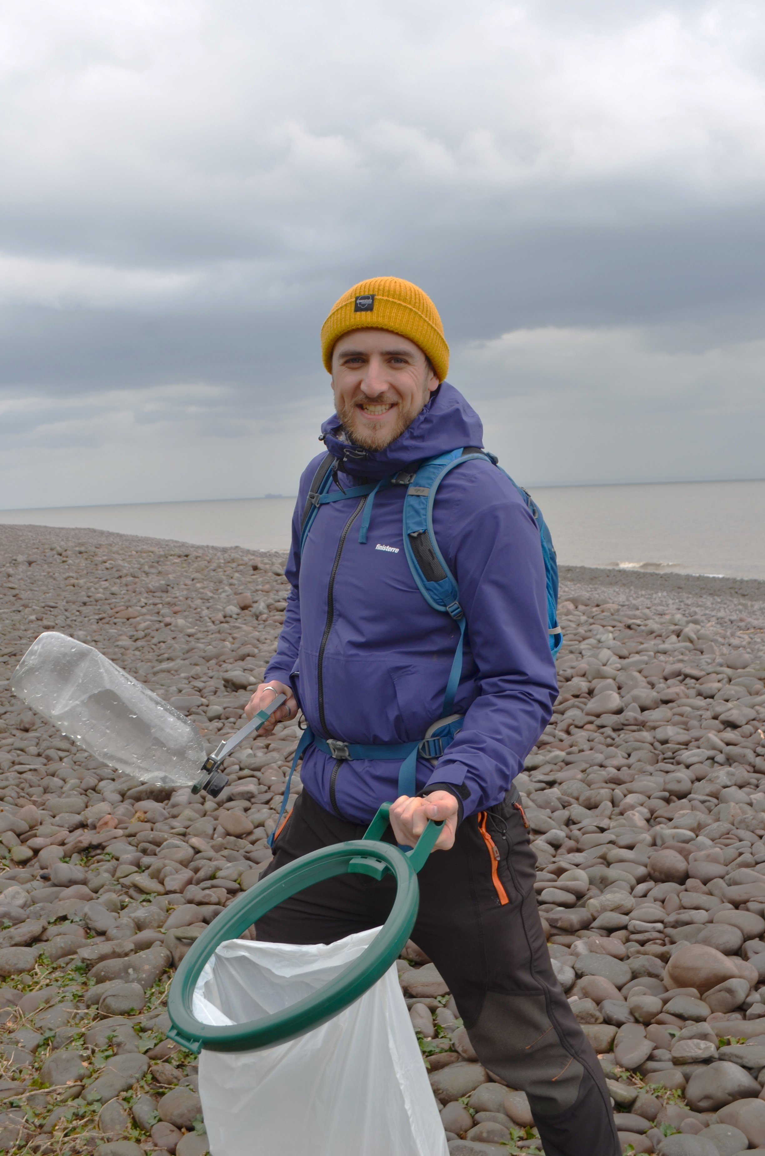 Isaac Kenyon, cleaning up Minehead beach