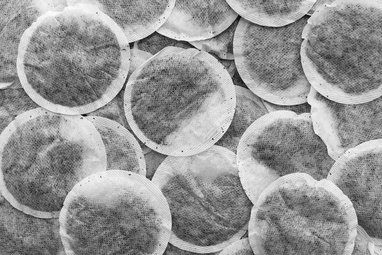 A top down view of multiple teabags