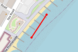 Map showing Felixstowe Beach (Pier to Orford Road)