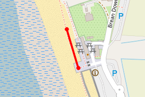 Map showing Brean Down Cove