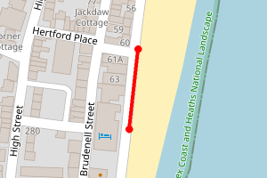 Map showing Aldeburgh (Fort Green - South Lookout Tower)