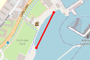 Map showing Arbroath Harbour