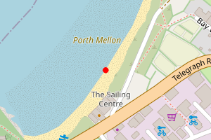 Map showing Porth Mellon