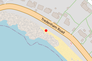 Map showing Summers Beach, St Mawes