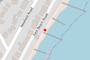 Map showing Selsey East Beach 10