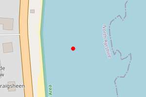 Map showing Whiting Bay Beach