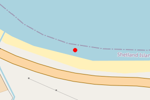 Map showing Melby Beach, Sandness