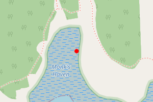 Map showing Monk Haven