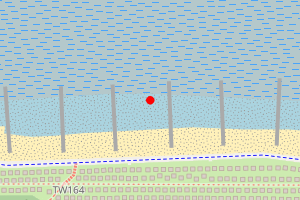 Map showing The Street Beach