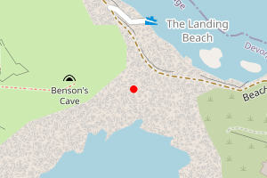 Map showing Landing Beach, Lundy Island
