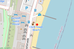 Map showing Appley Beach