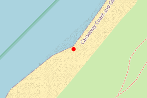 Map showing Bushfoot Strand / Runkerry beach