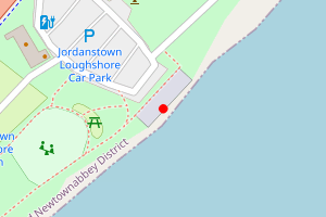 Map showing Loughshore Park Beach