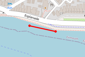 Map showing Exmouth Beach Esplanade