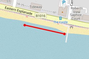 Map showing Jubilee Beach