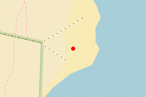 Map showing North Gare (Blue Lagoon) Beach