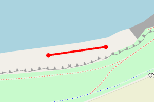 Map showing Reculver Cliffs - East