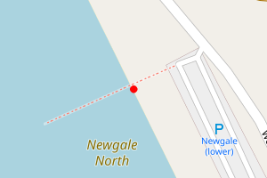 Map showing Newgale (bottom of Wood Hill)