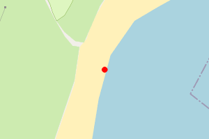 A map showing the East Haven beach stretch plotted on it