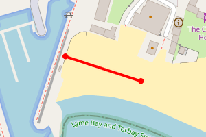 Map showing West Bay, West Beach