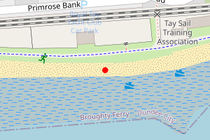 Map showing Grassy Beach, West Ferry, Dundee