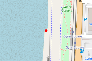 Map showing Blackpool north beach