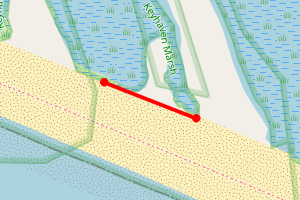 Map showing Hurst Spit near Hurst Castle