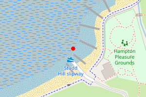 Map showing Studd Hill Beach