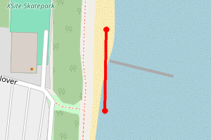 Map showing Skegness North Beach