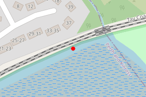 Map showing Invergowrie Beach