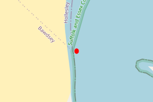 Map showing Shingle Street - Coastguard Cottages to The Beacon