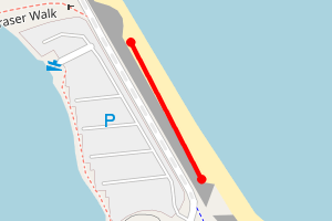 Map showing New Brighton beach