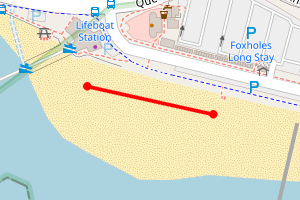 Map showing Exmouth Beach Lifeboat Station