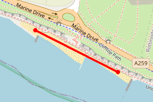 Map showing Ovingdean
