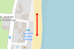 Map showing Boulmer Beach (North)