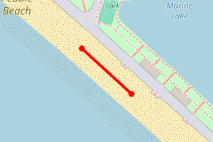 Map showing Cold Knap Beach - Marine Lake
