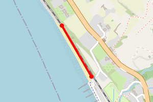 Map showing Barmouth, North Beach