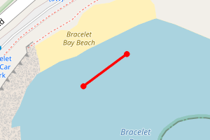 Map showing Bracelet Bay