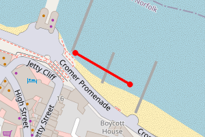 Map showing Cromer Esplanade
