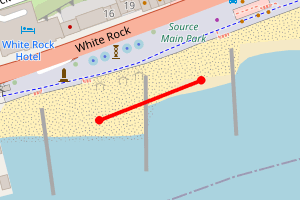 Map showing Hastings Beach - White Rock Road