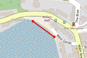 Map showing West Sands