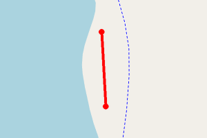 Map showing Lunderston Bay (South)