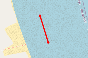 Map showing Druridge Bay National Trust Beach