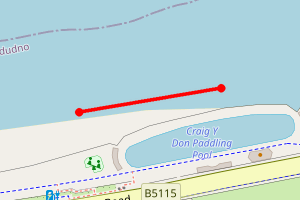 Map showing Llandudno North Shore