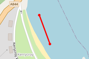 Map showing Kerrycroy beach.