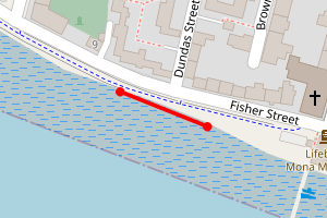 Map showing Broughty Ferry RNLI beach right hand side