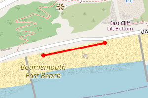 Map showing Bournemouth - East Undercliffe