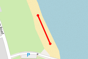 Map showing Cambois Beach